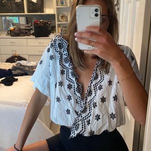 ZARA cropped blouse